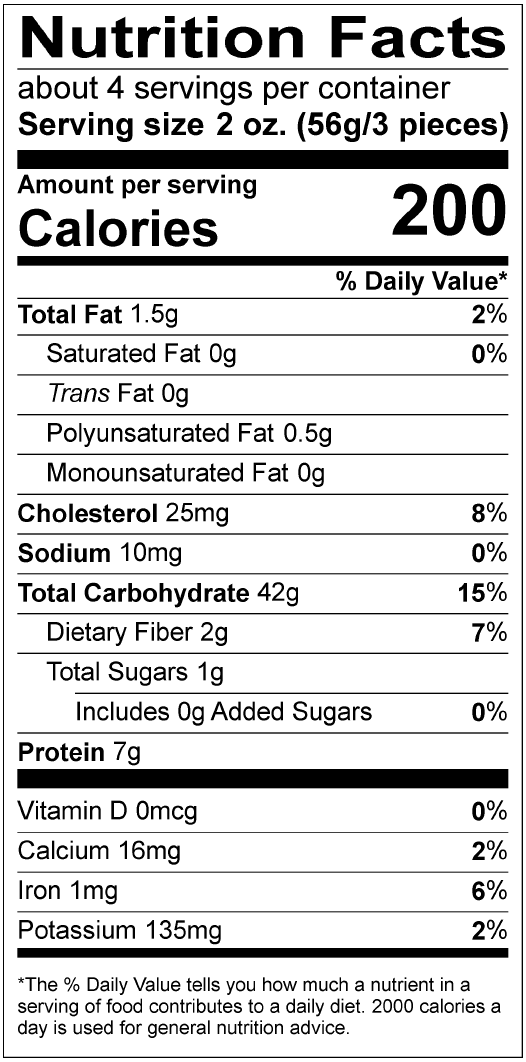 nutrition label