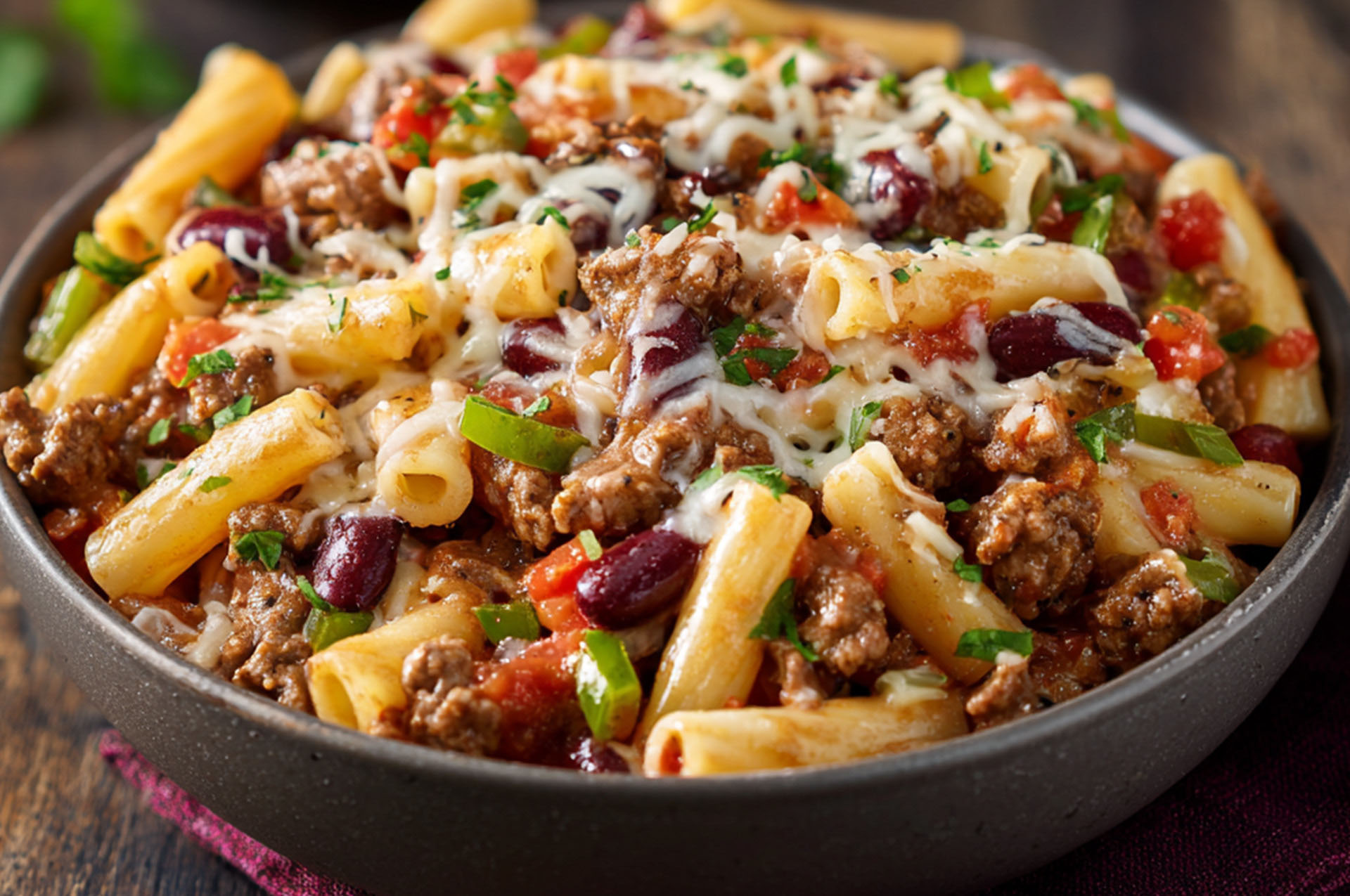 Firehouse Chili Pasta Bake - American Beauty